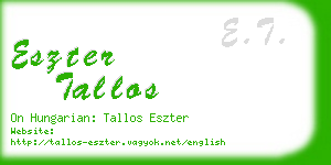 eszter tallos business card